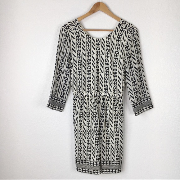 Madewell Silk Geometric Striped Dress - Picture 4 of 9